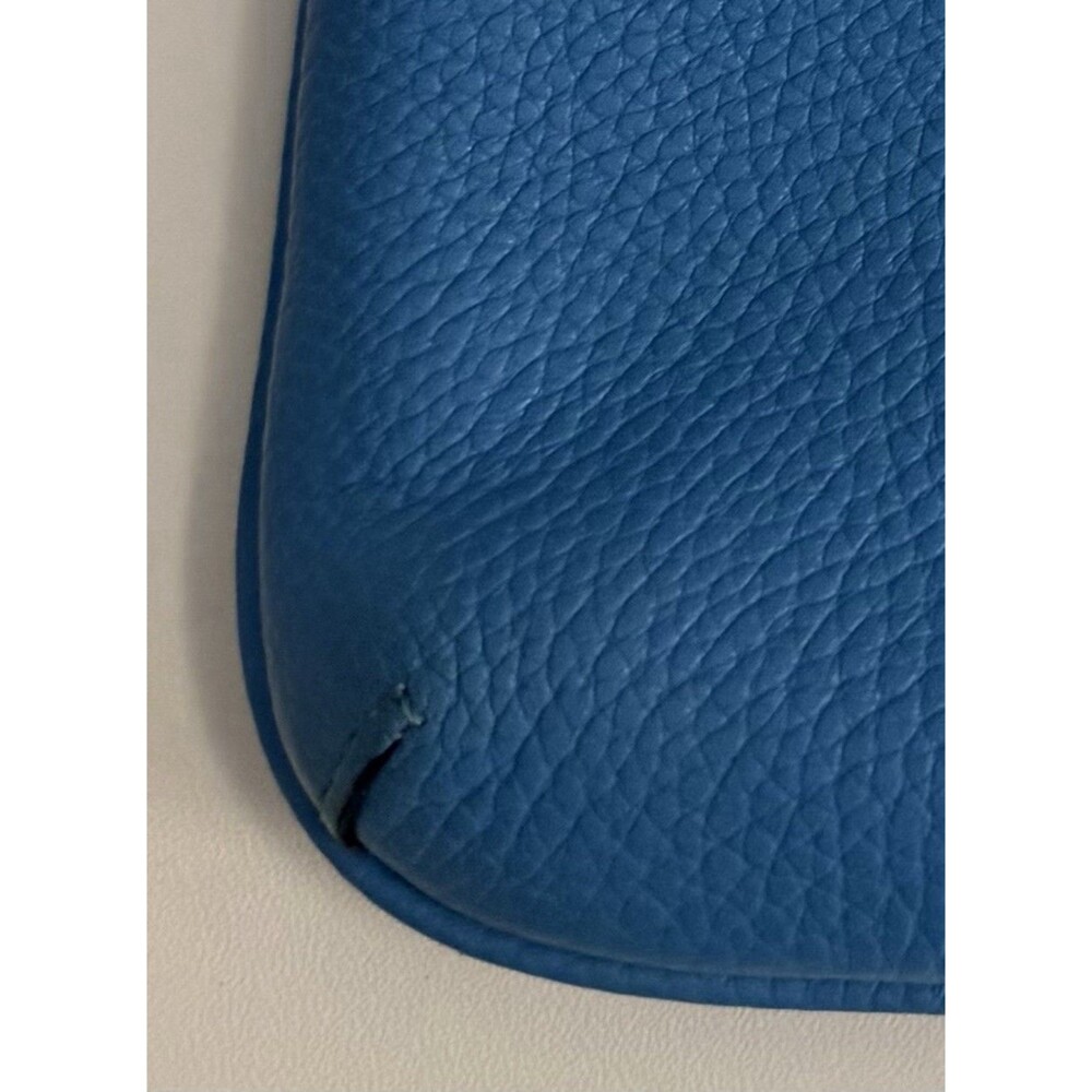 COACH Swingback Blue Crossbody Turn lock Shoulder bag Blue Pebbled Leather Purse - Picture 8 of 8